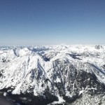 From the summit: Glacier peak and Baker in the background