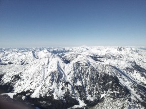 From the summit: Glacier peak and Baker in the background