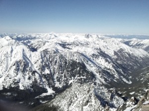 From the summit: not sure what that cliffy mountain is just right of center near the top, but I feel like I've climbed it before...